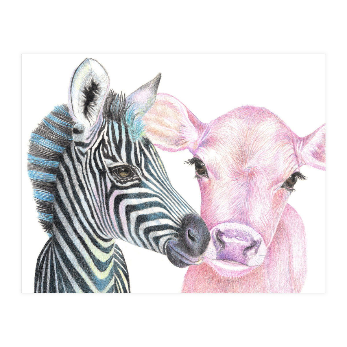 Zebra and Cow (Print Only)