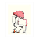Flamingo on the Toilet, Funny Bathroom Humour (Print Only) thumbnail