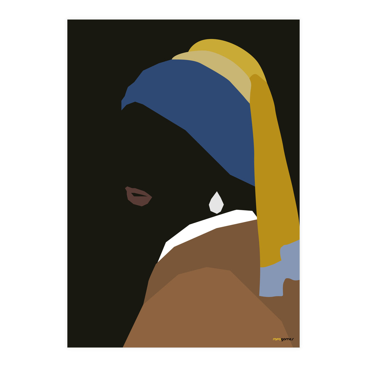 Girl with a Pearl Earring Minimalist (Print Only)