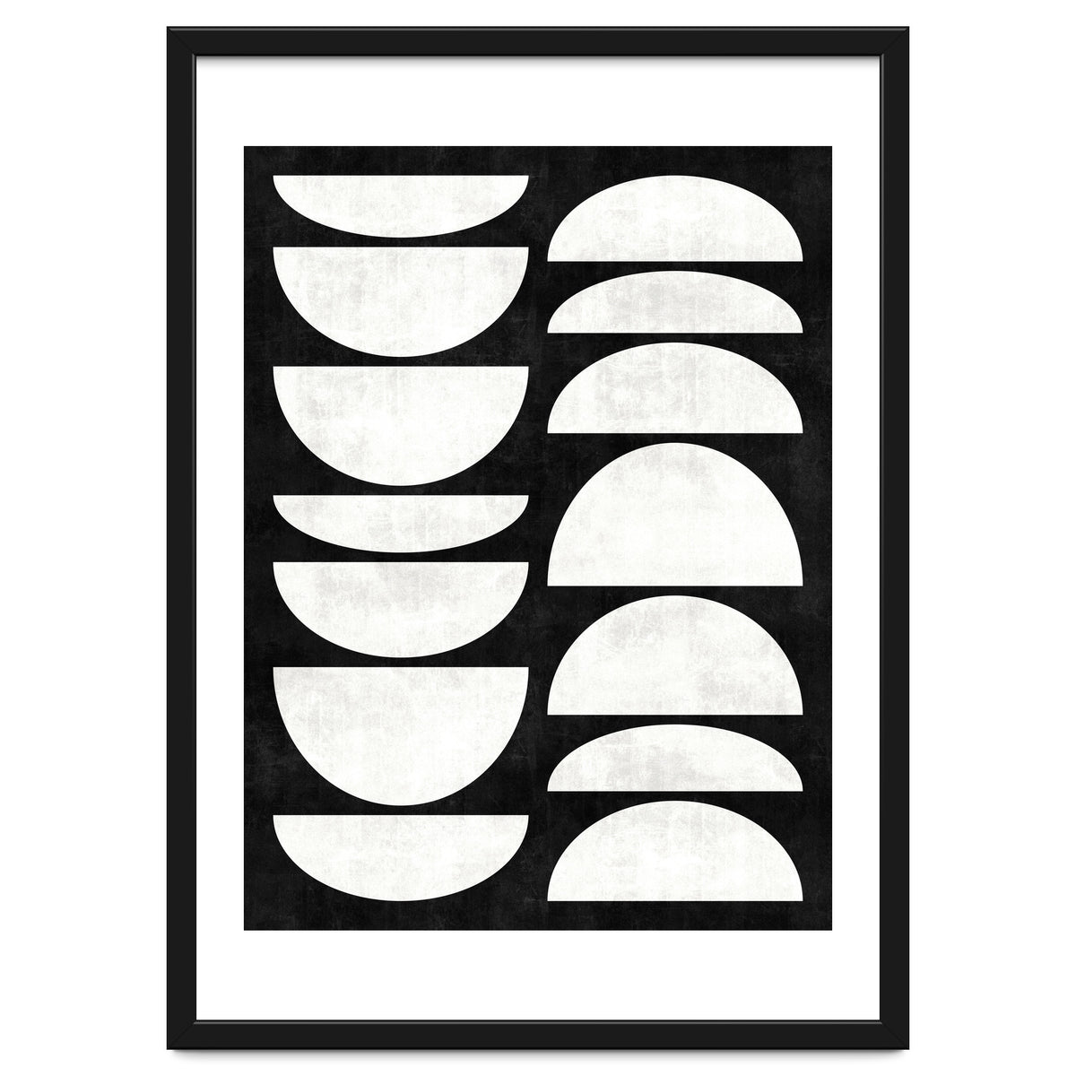 Mid-Century Modern Pattern No.8 - Black and White Concrete