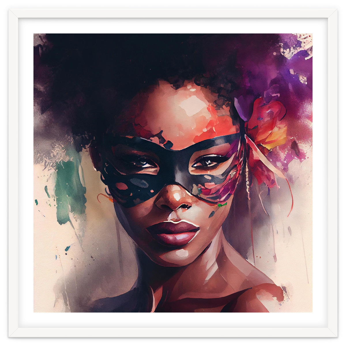 Watercolor Carnival Woman #3