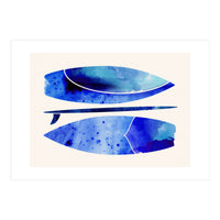 Indigo Surfboard Watercolor (Print Only)