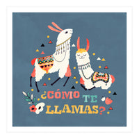 Llama With Cactus Como Te Llamas Spanish Saying 2 (Print Only)