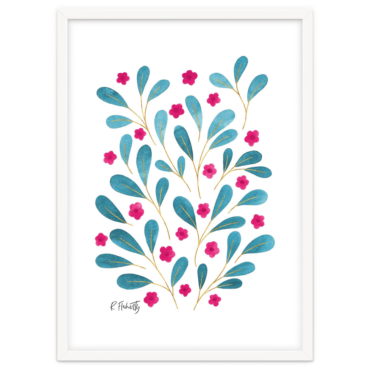 Springtime Floral | Teal and Pink