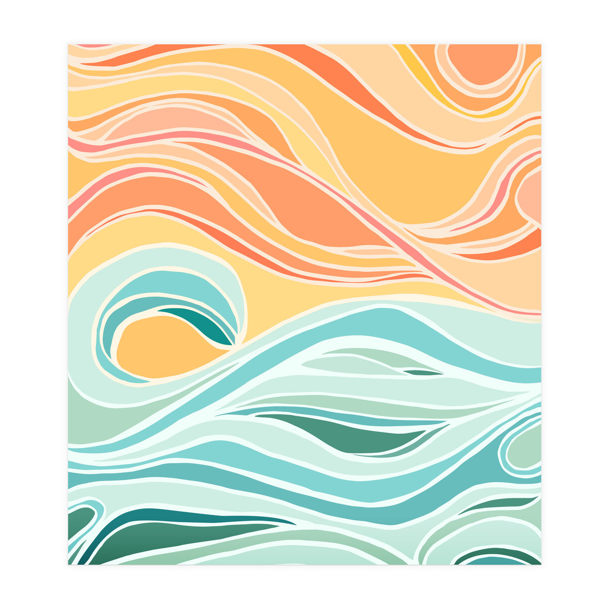 Sky And Sea Abstract (Print Only)