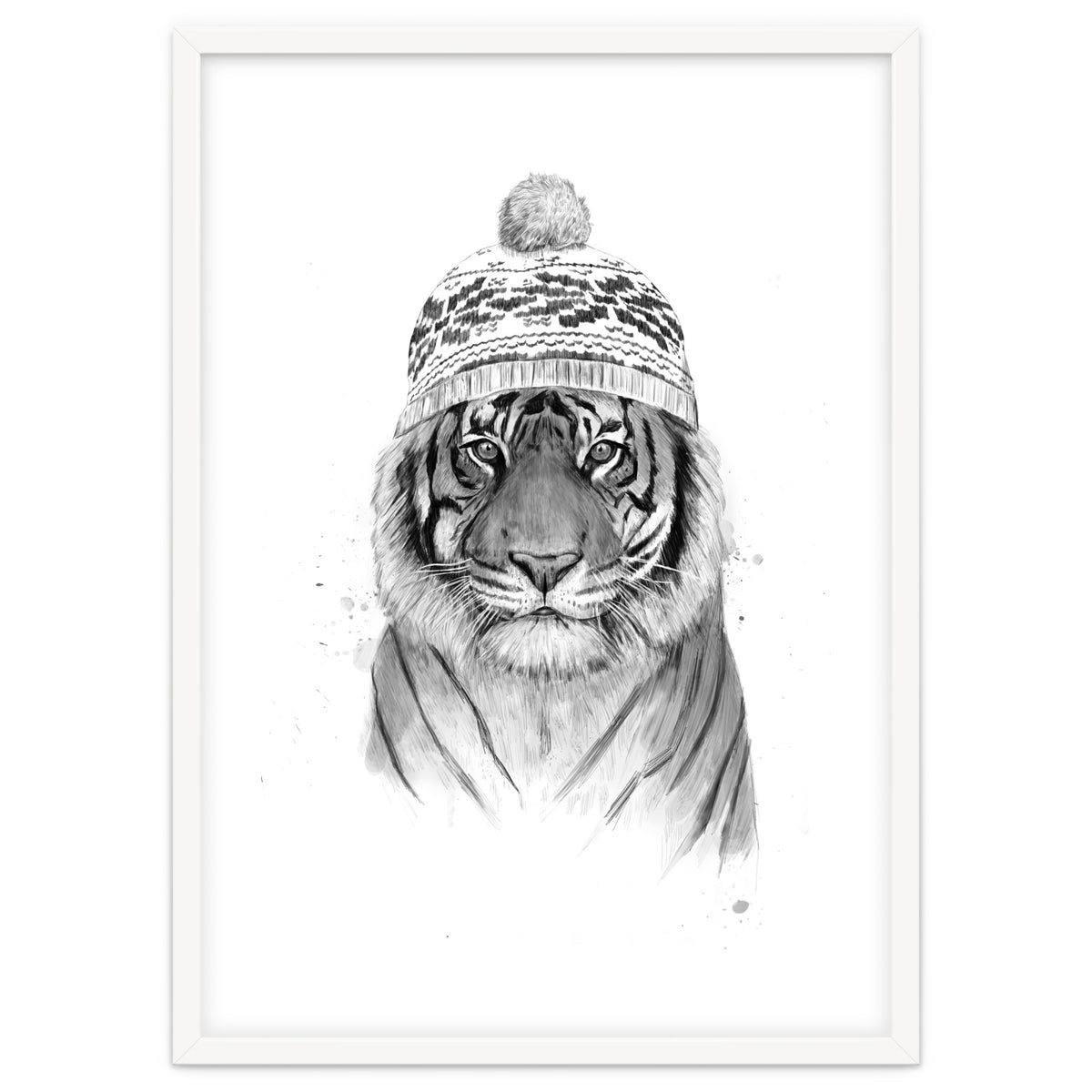 Siberian tiger (bw)