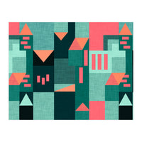 Green Klee houses (Print Only)