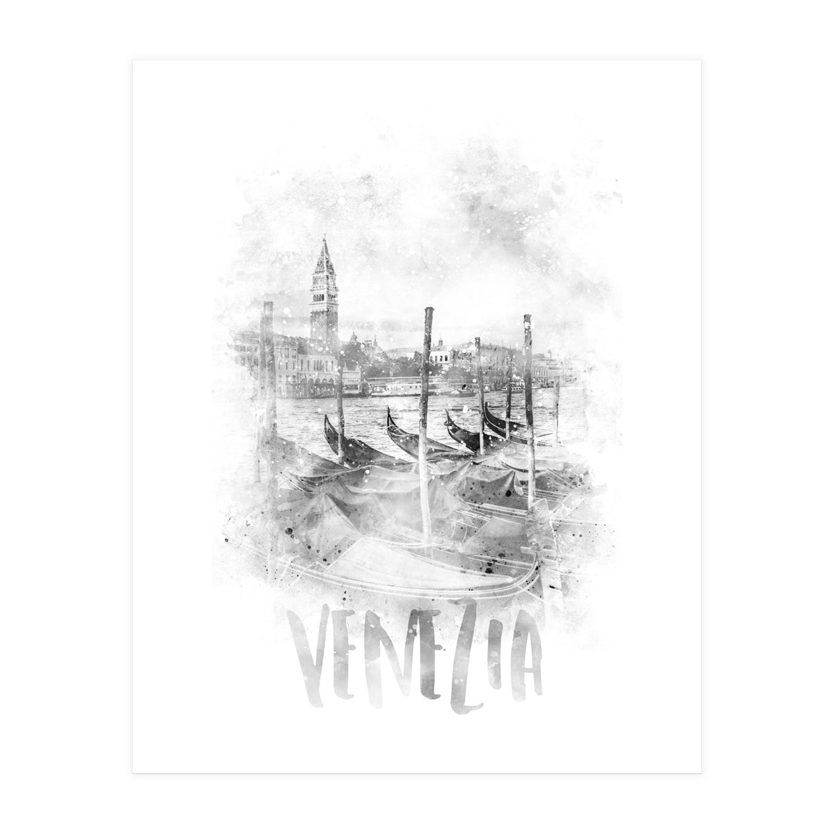 Monochrome Art CANAL GRANDE | watercolor (Print Only)