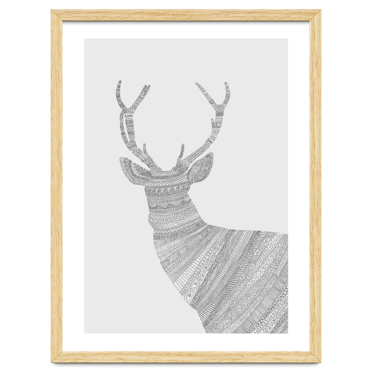 Stag Grey Poster