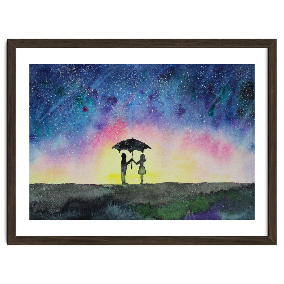 Under the star rain || watercolor