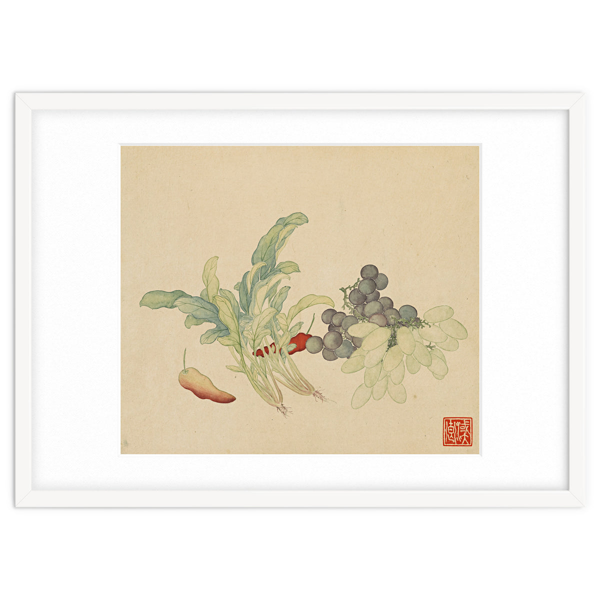 Wang Chengyu ~ Flowers And Vegetables, Vegetables, Fruits, Peppers, Millet Hot, Grapes, Spinach
