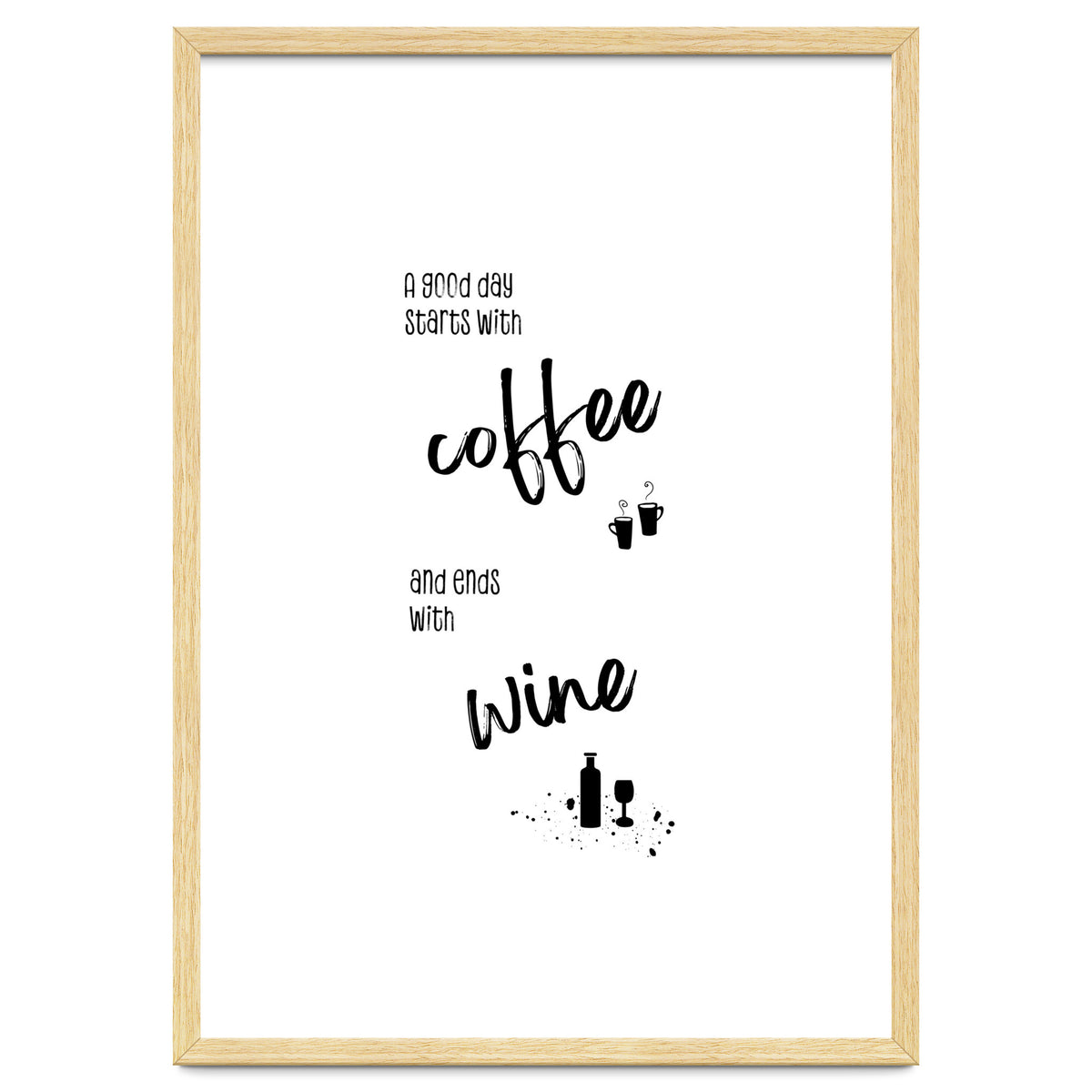 A good day starts with coffee and ends with wine