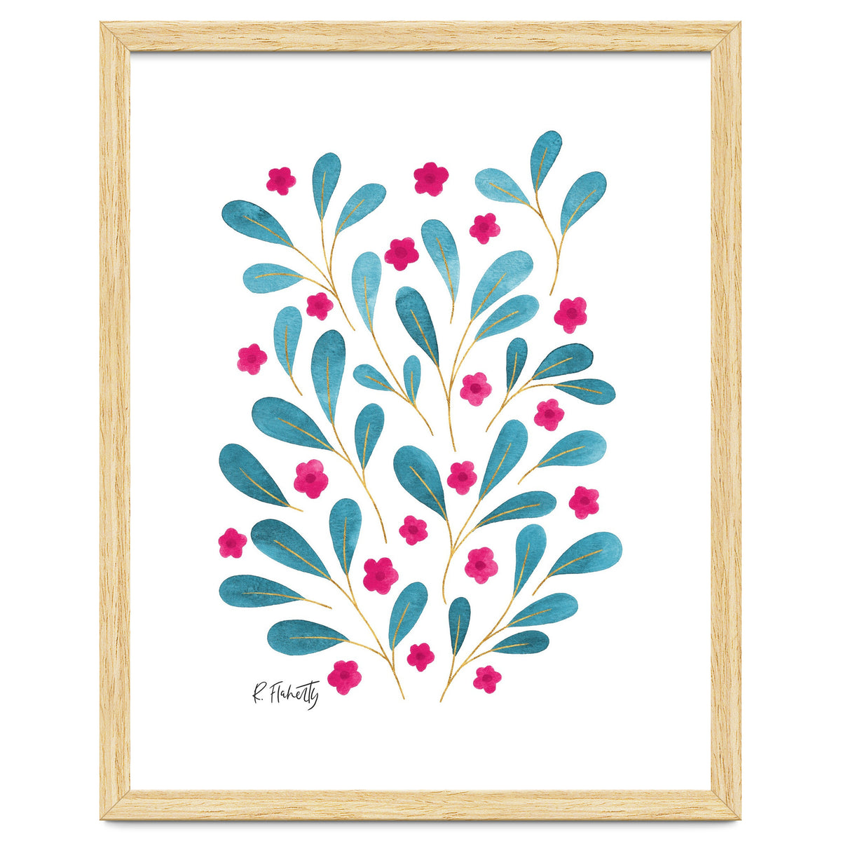 Springtime Floral | Teal and Pink
