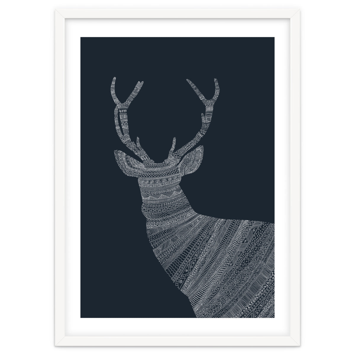 Stag Blue Poster
