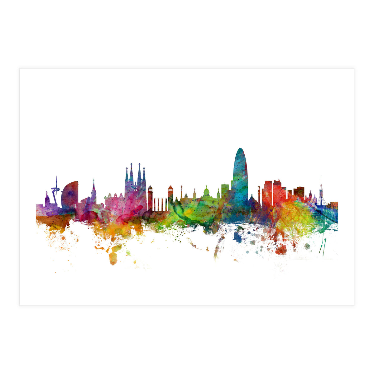 Barcelona Spain Skyline (Print Only)
