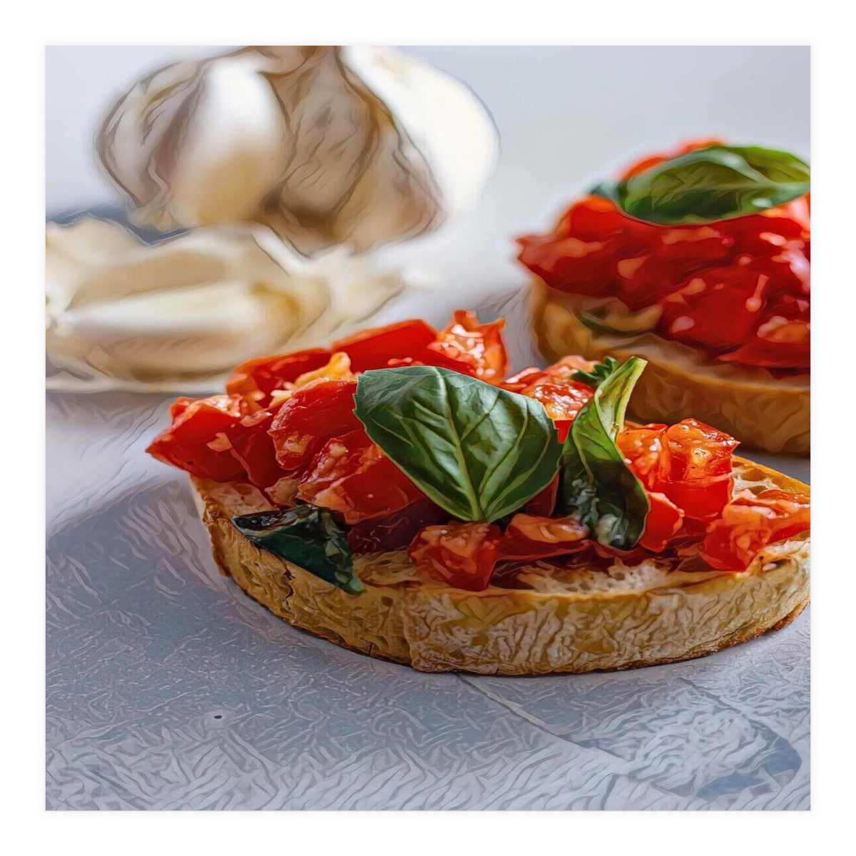 Beautiful Bruschetta Italian Food (Print Only)