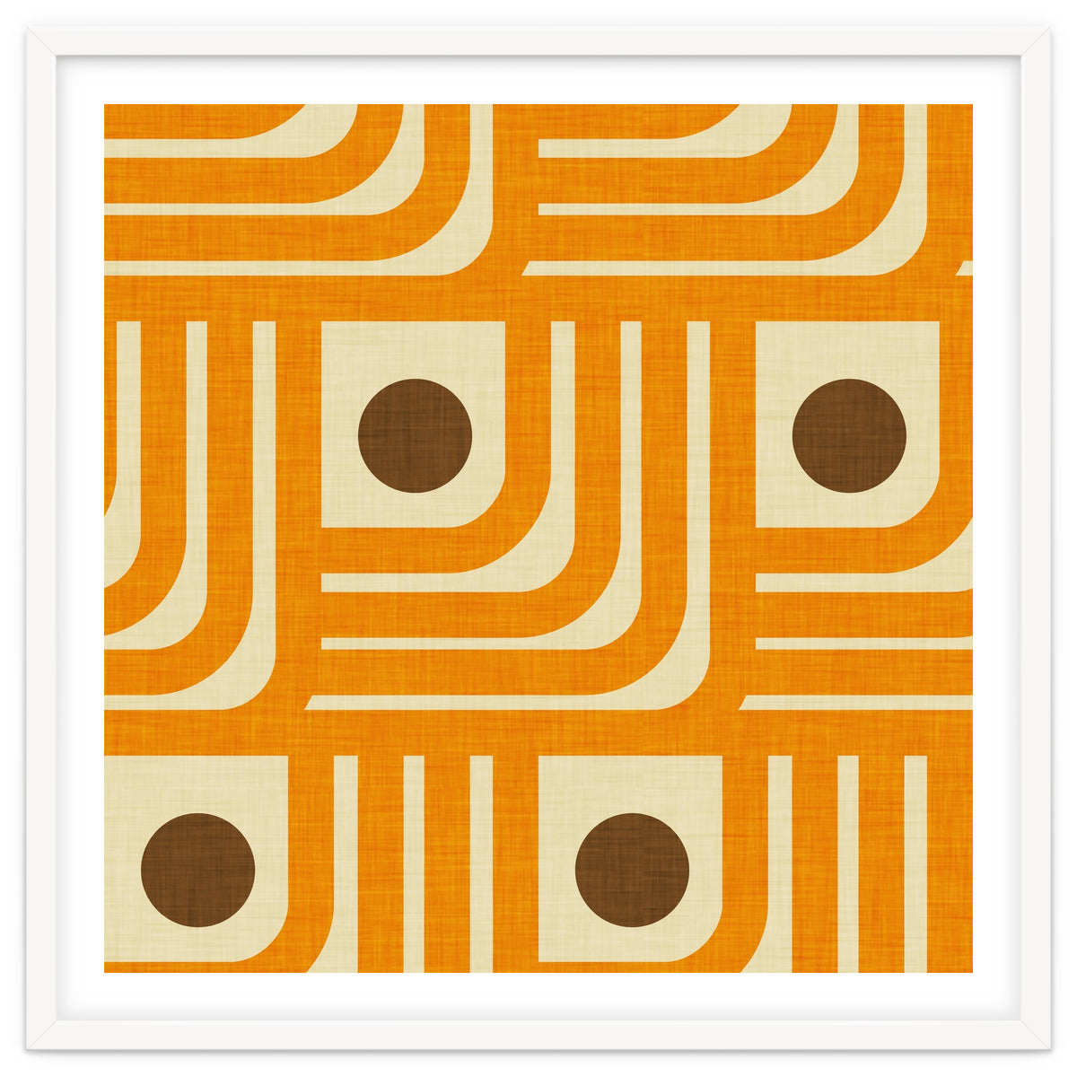 70s Curve Lines Orange Brown