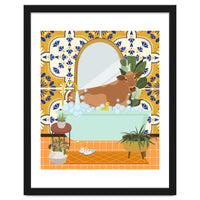 Cow Bathing in Moroccan Style Bathroom
