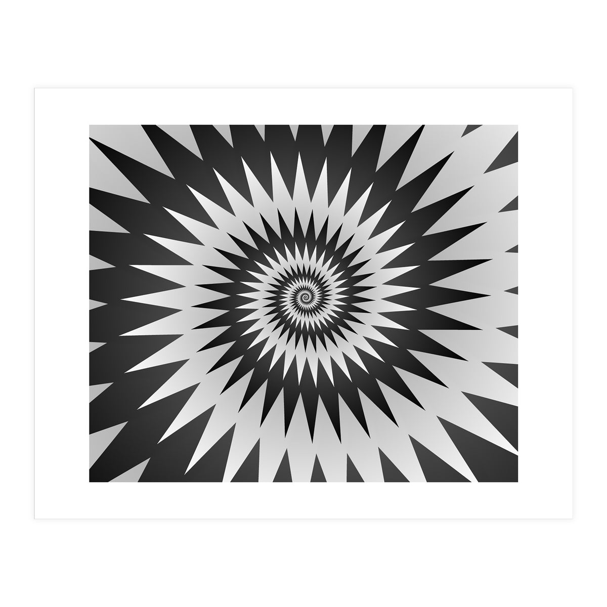 Black & White Abstract Spiral  (Print Only)