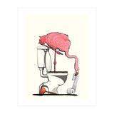 Flamingo on the Toilet, Funny Bathroom Humour (Print Only) thumbnail