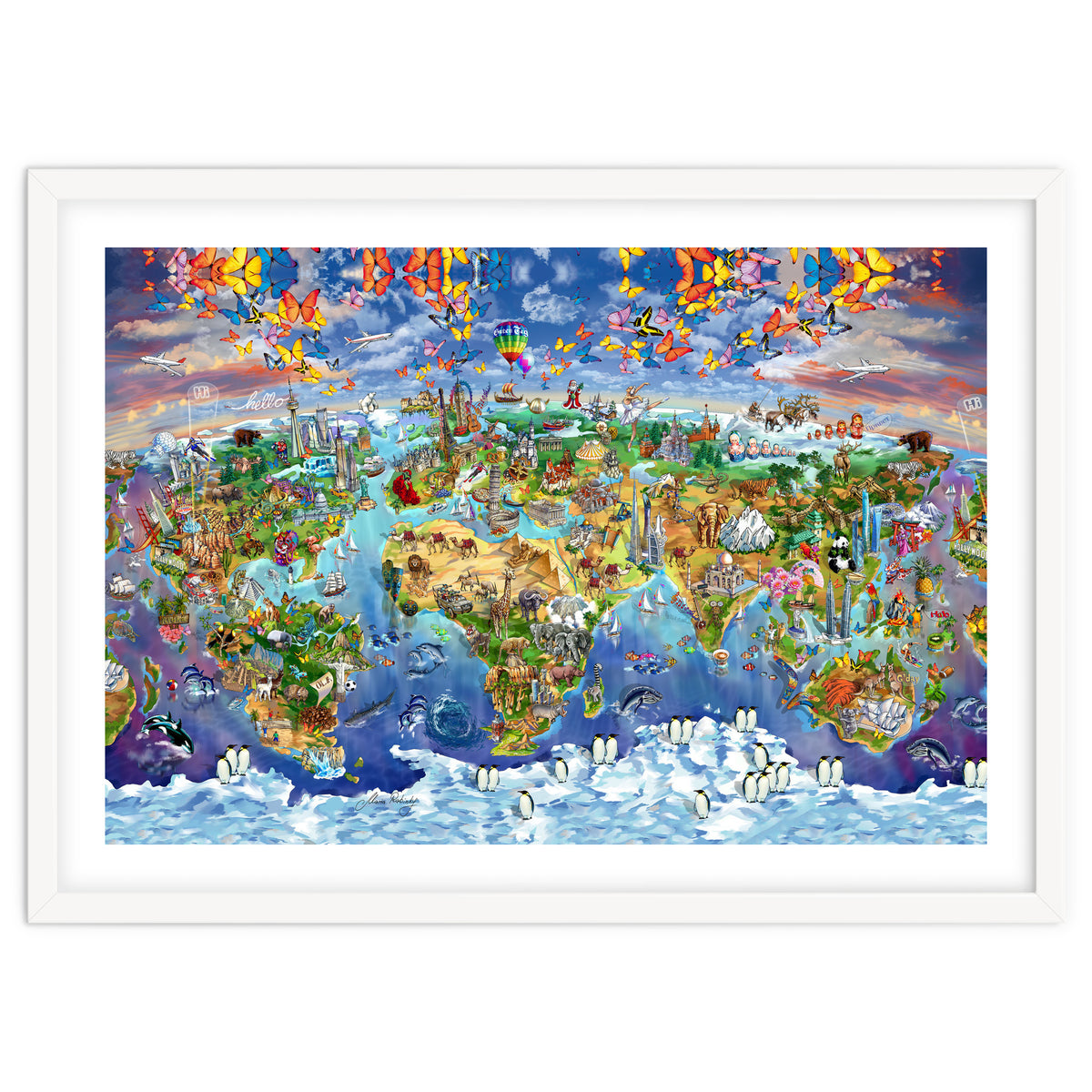 World Wonders Illustrated Map