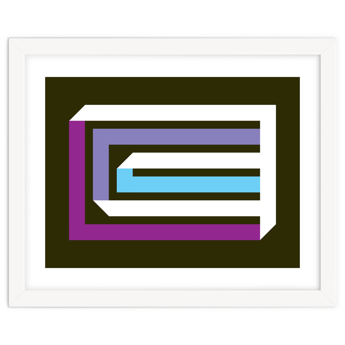 Geometric Shapes No. 35 -  brown, blue & lilac