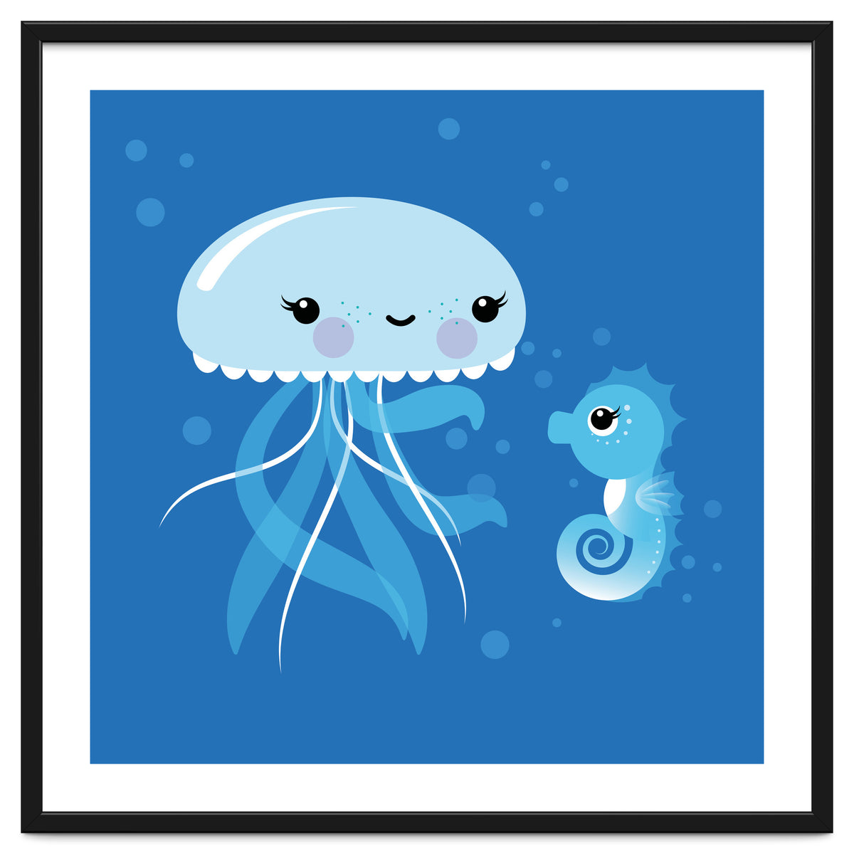 Best Friends Kawaii Jellyfish And Seahorse
