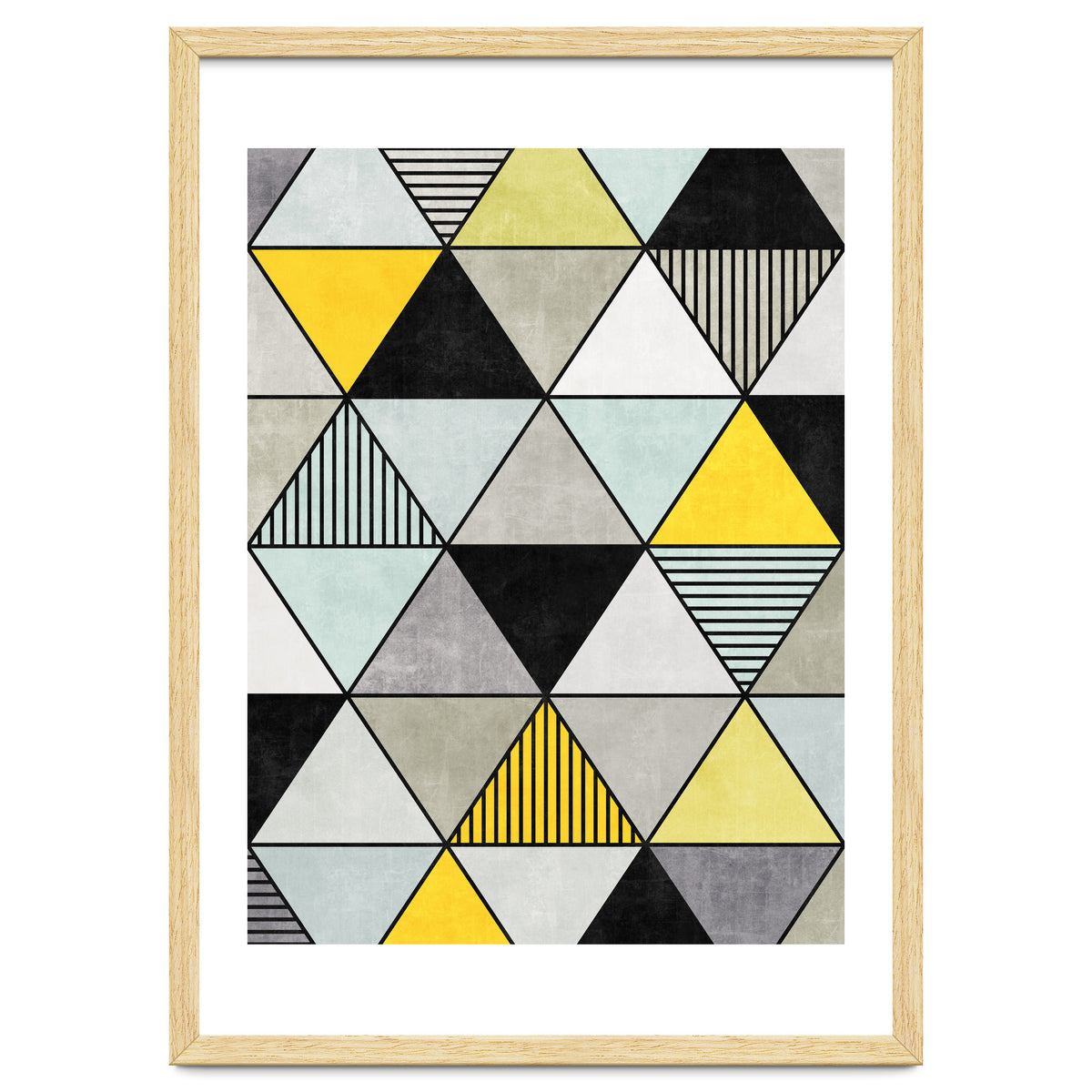 Colorful Concrete Triangles 2 - Yellow, Blue, Grey