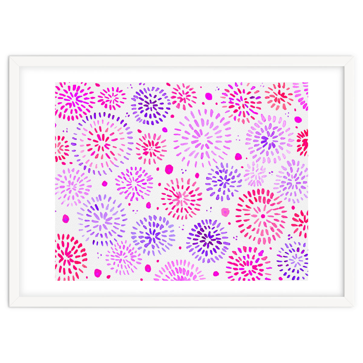 Abstract fireworks pattern in magenta and purple
