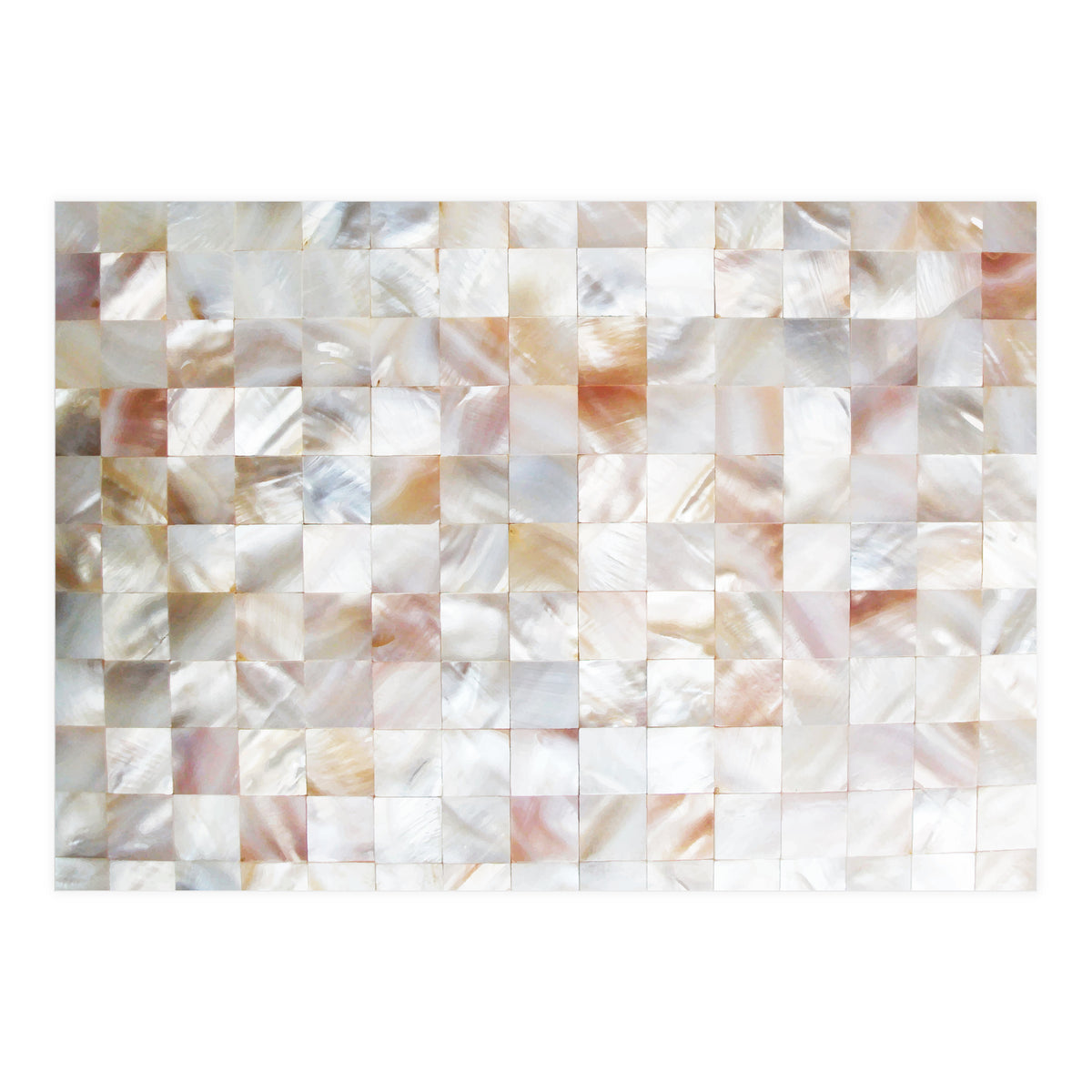 Mother of Pearl, Exotic Tiles Photography, Neutral Minimal Geometrical Graphic Design (Print Only)