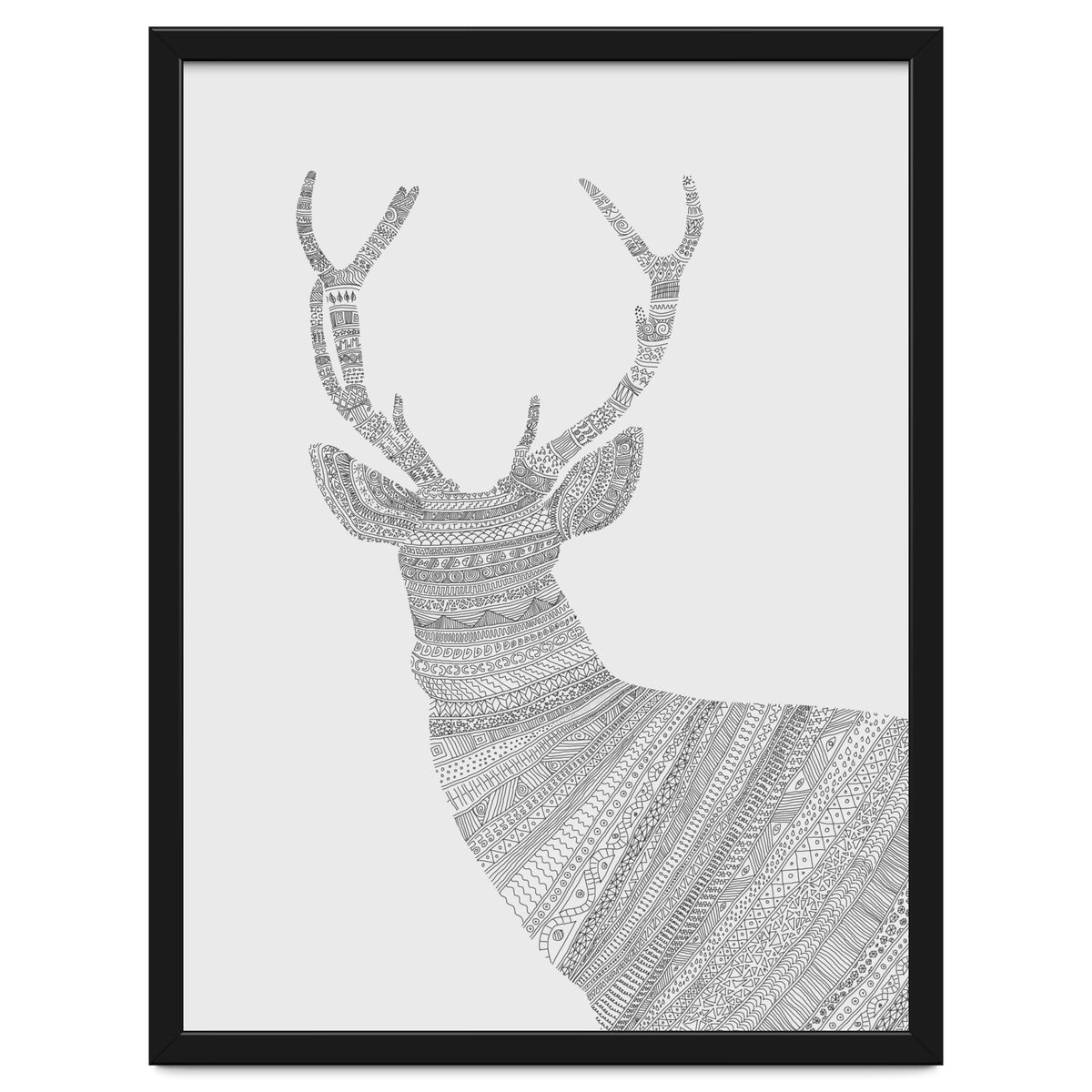 Stag Grey Poster