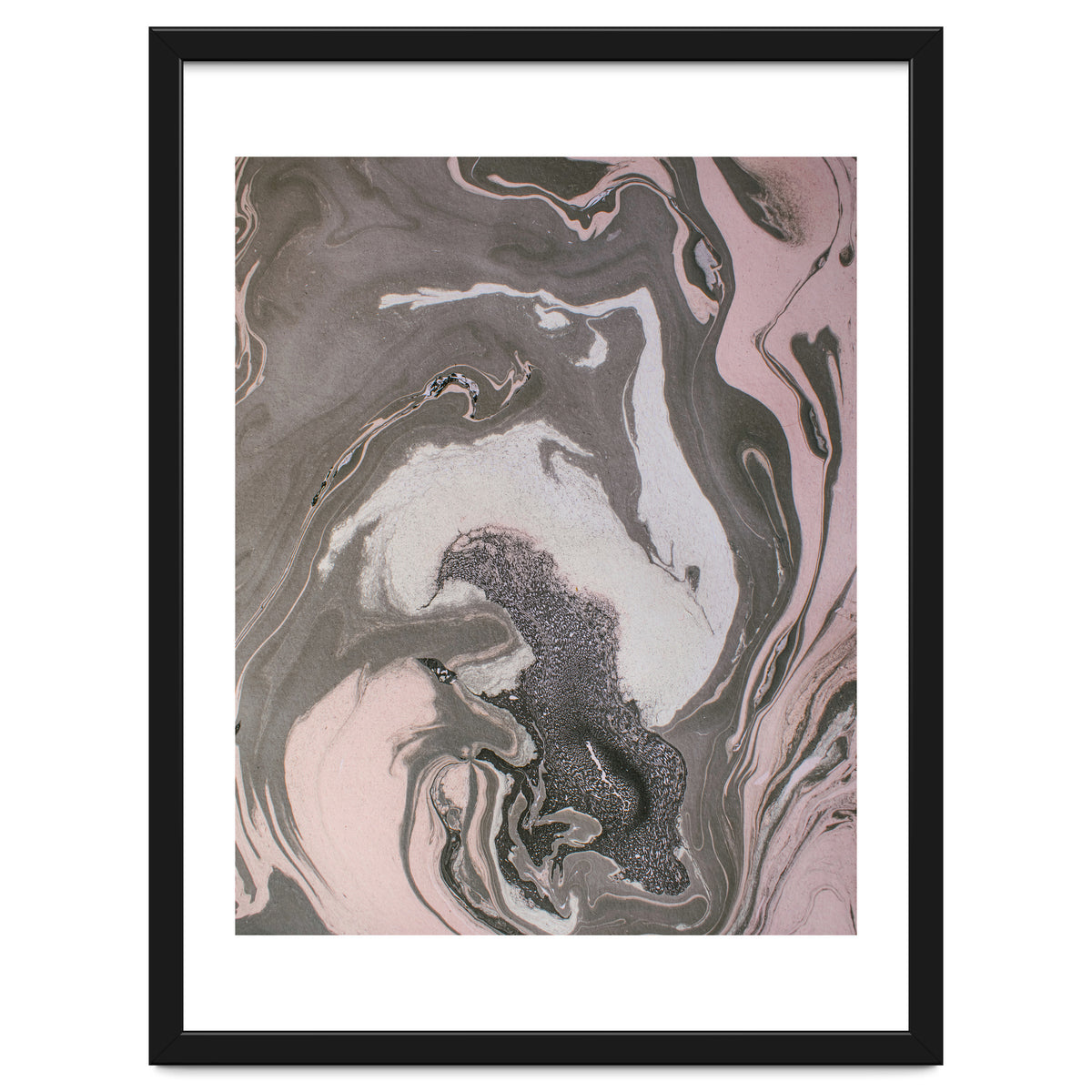 Pink and gray marbled paper