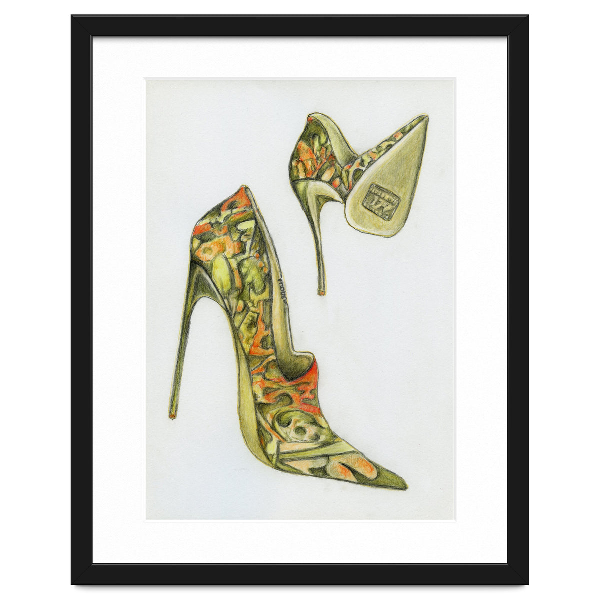 Green stiletto shoes