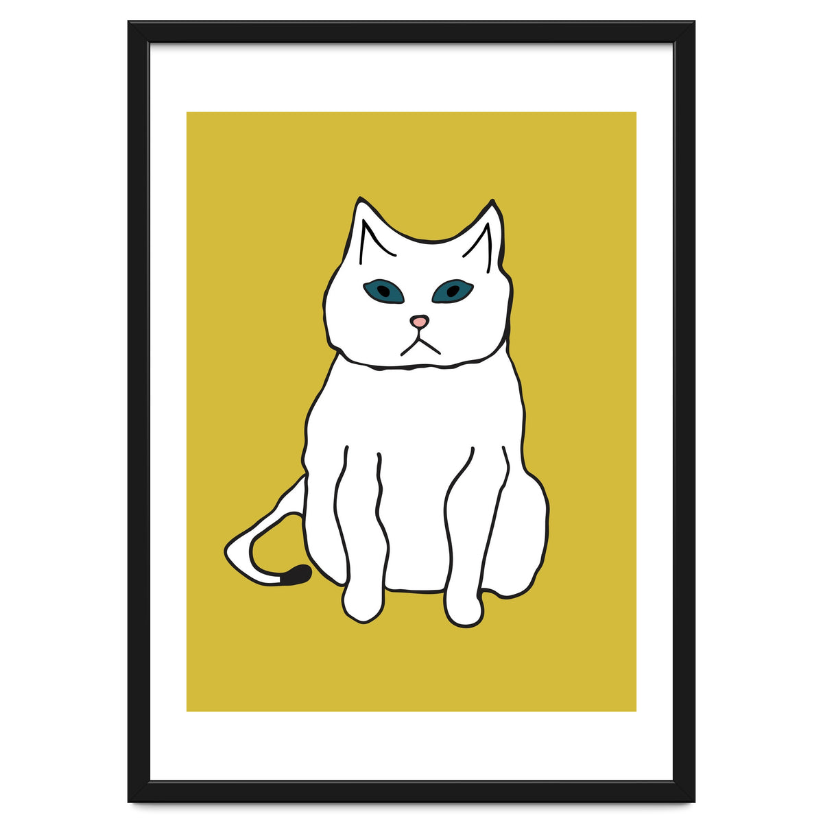 White Cat On Yellow