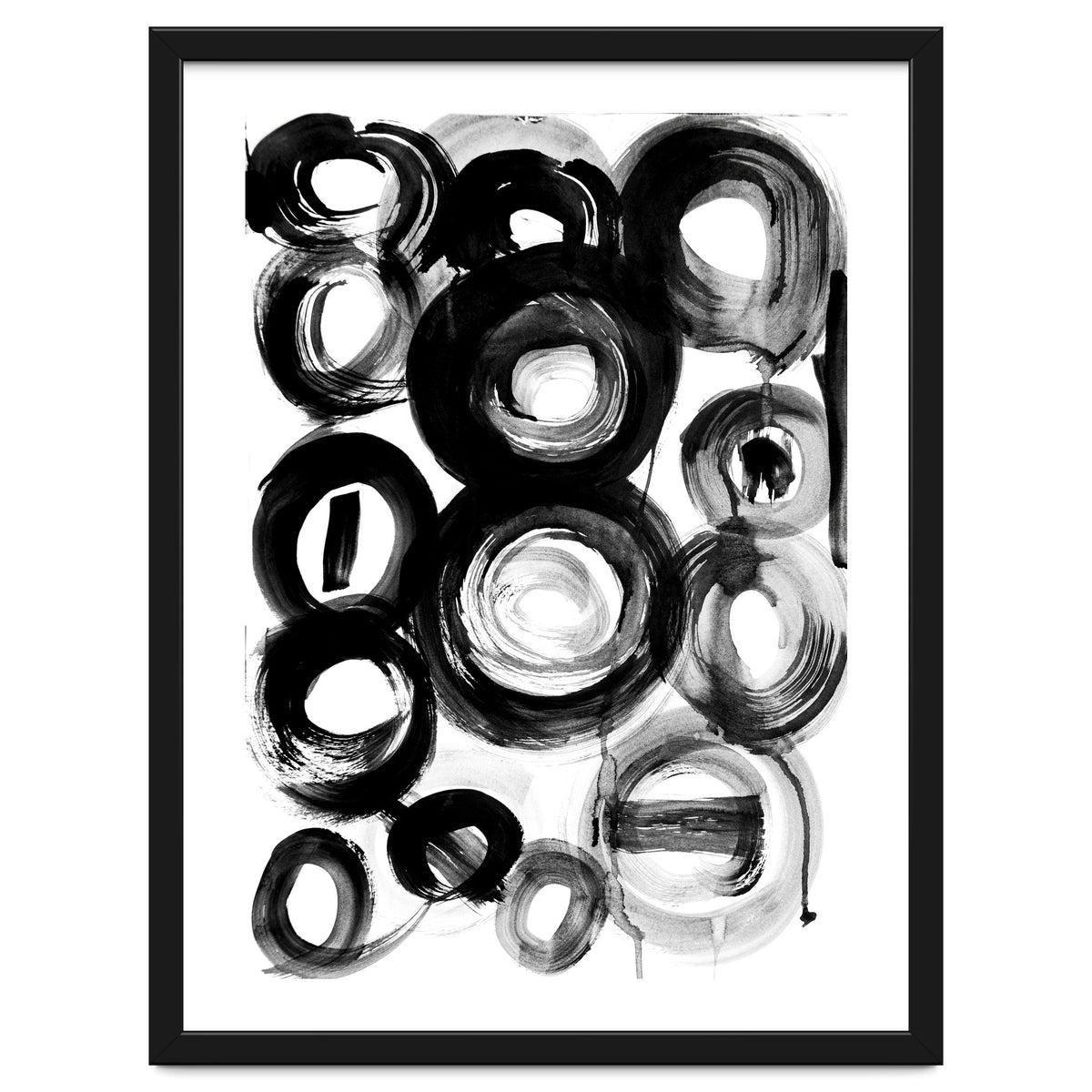 Black and White Ink Circles