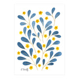 Springtime Floral | Blue and Yellow (Print Only) thumbnail