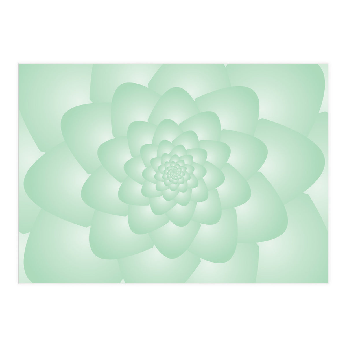 Pastel Colors Flower Pattern Set Green (Print Only)