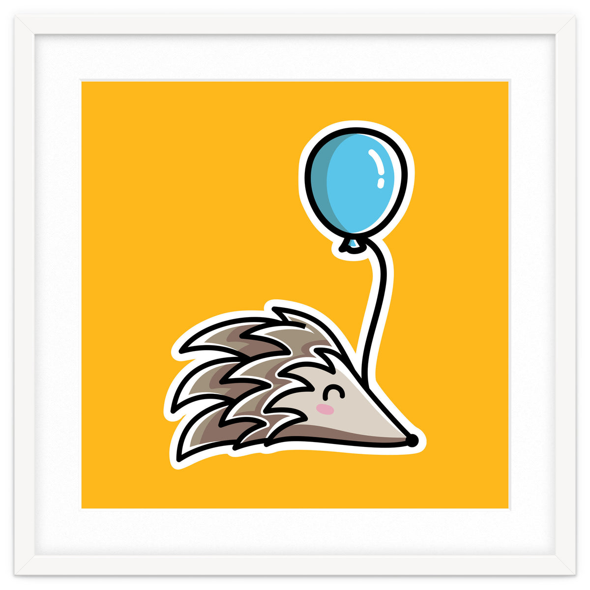 Kawaii Cute Hedgehog With Balloon