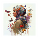 Watercolor Floral Muslim Woman #2 (Print Only) thumbnail