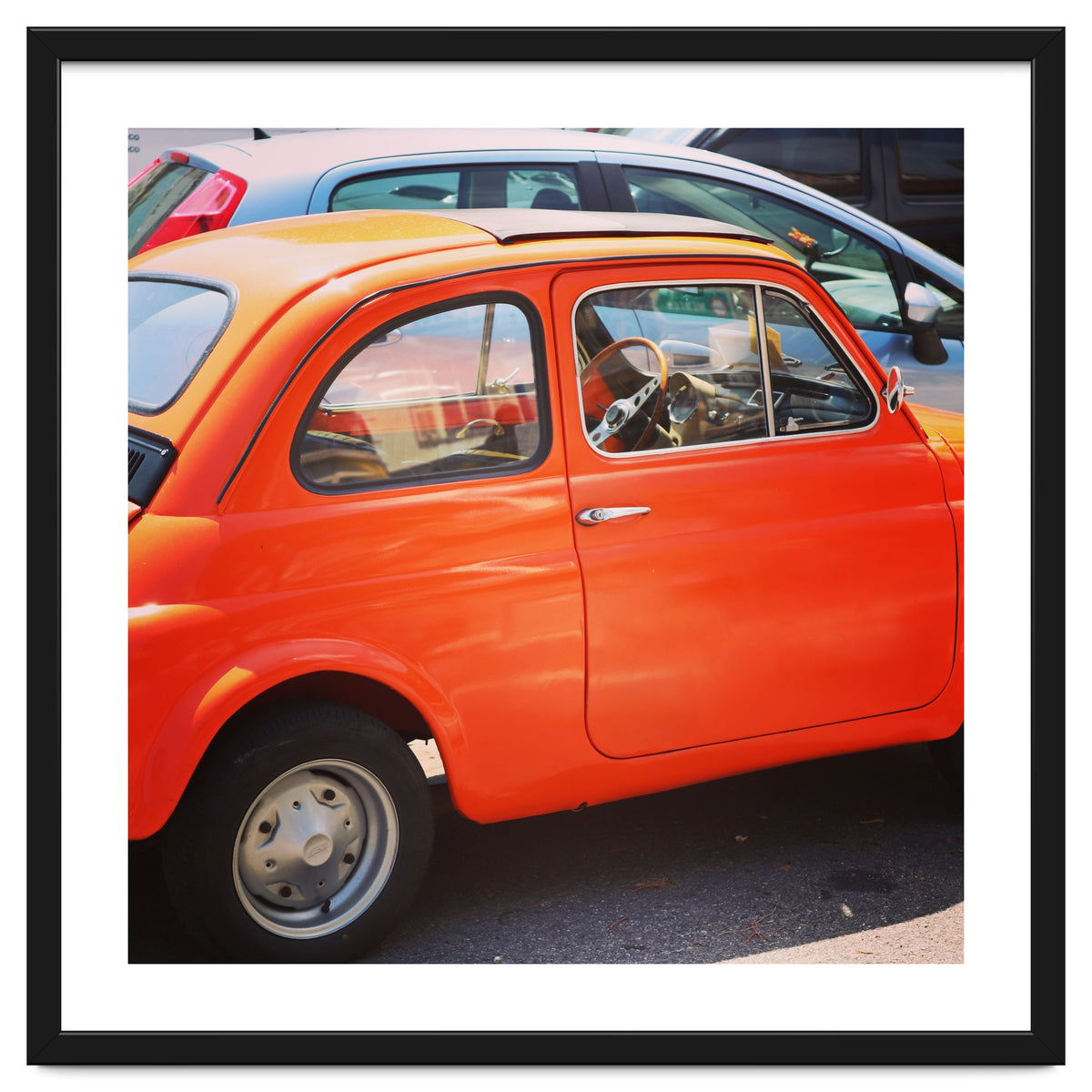 Classic orange Fiat 500