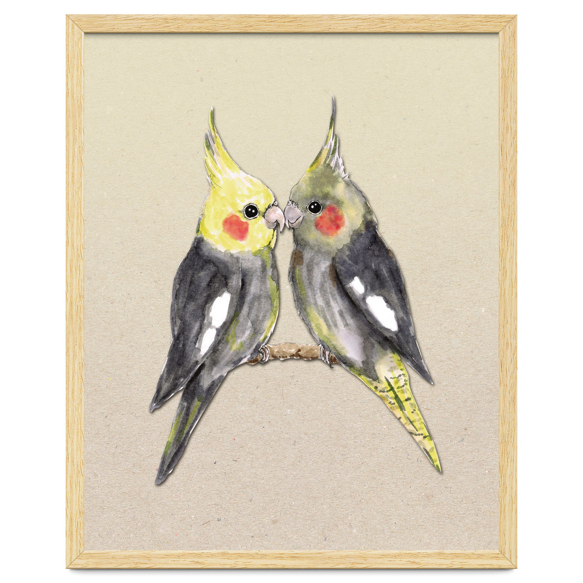 Two cute cockatiels