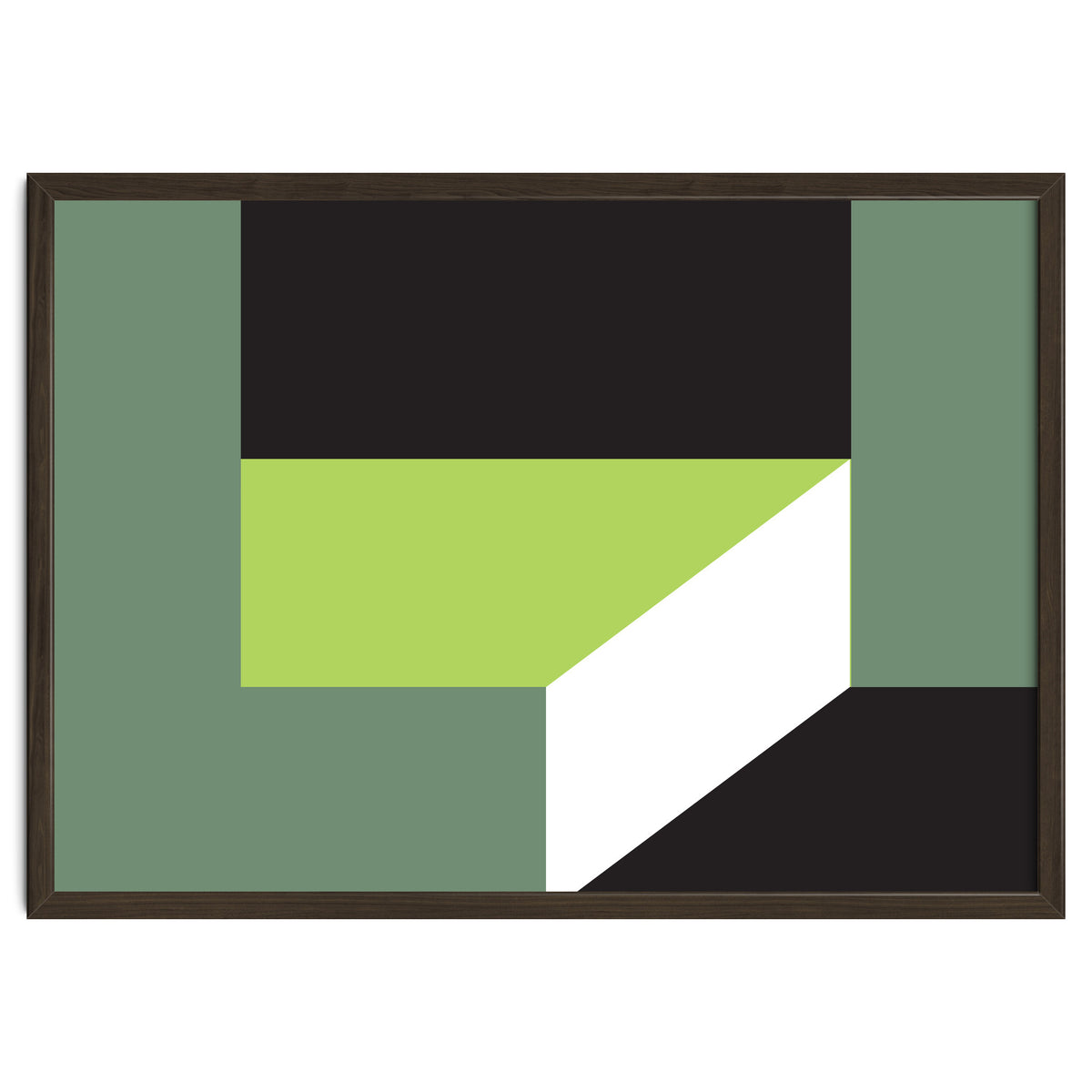 Geometric Shapes No. 83 - lime & grey