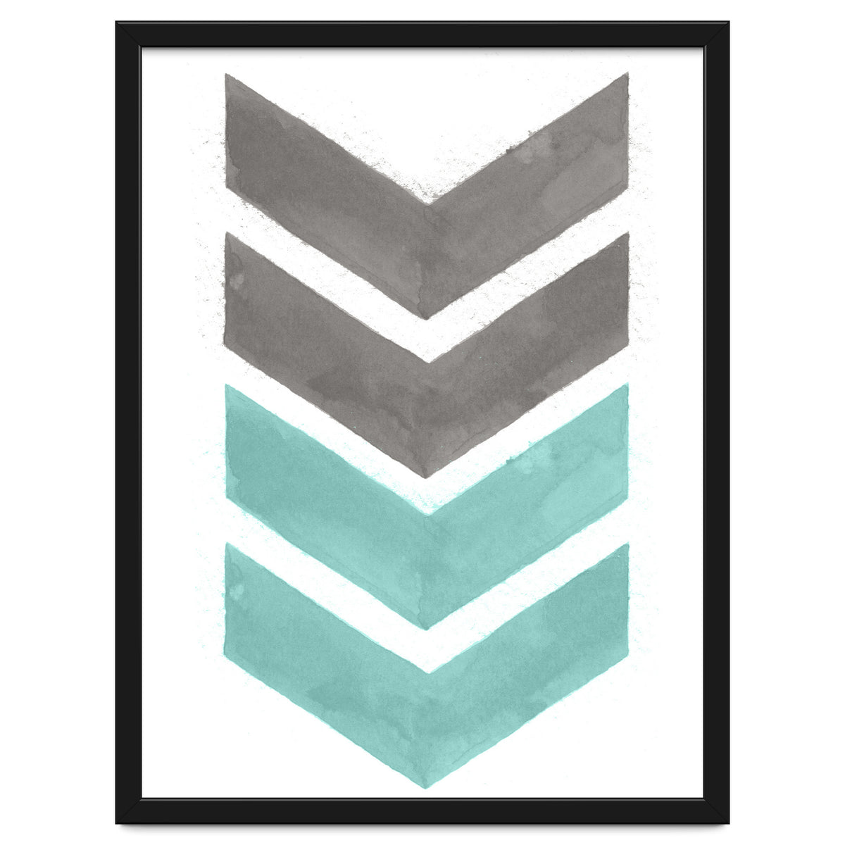 Mint Grey Chevron Print