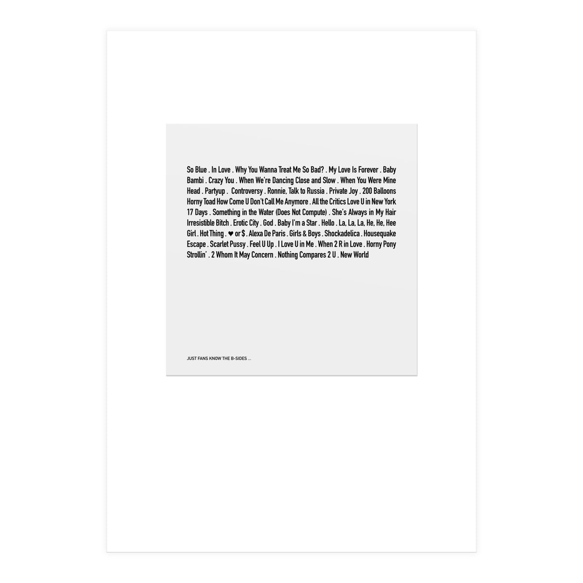 JUST PRINCE (Print Only)