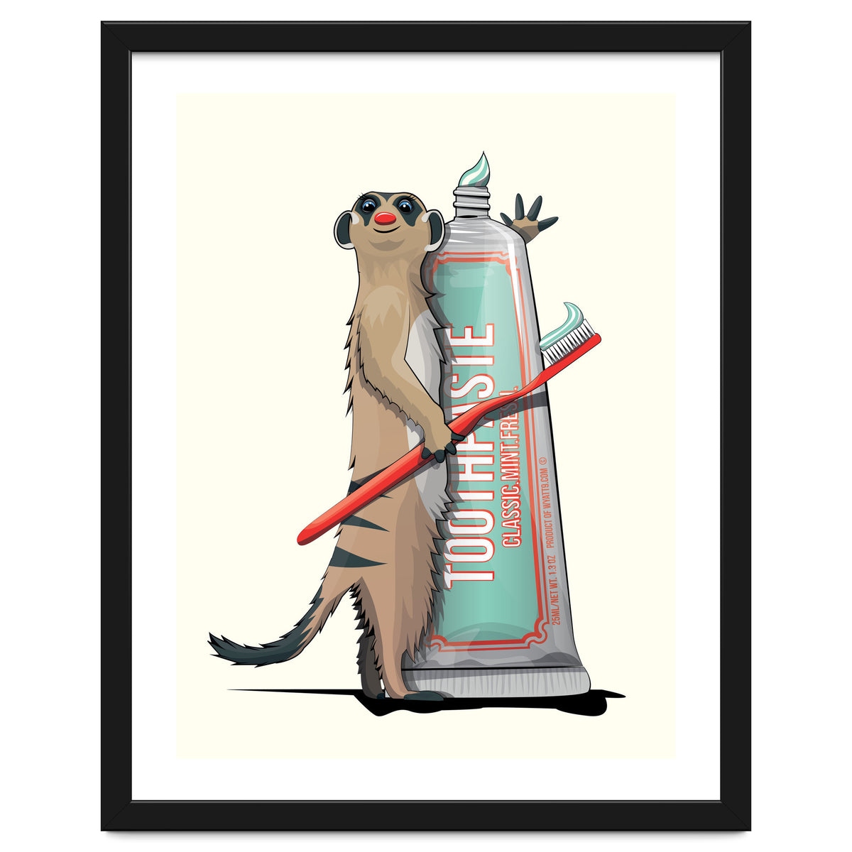 Meerkat Brushing Teeth, Funny Bathroom Humour