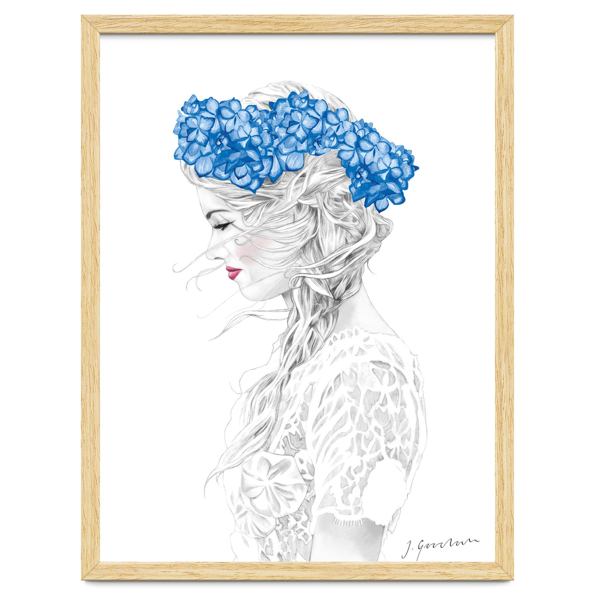 Blue Hydrangea Girl