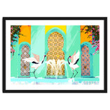 Moroccan Courtyard | Heron Animal Wildlife & Ethnic Vintage Architecture | Royal Fountain Palace thumbnail