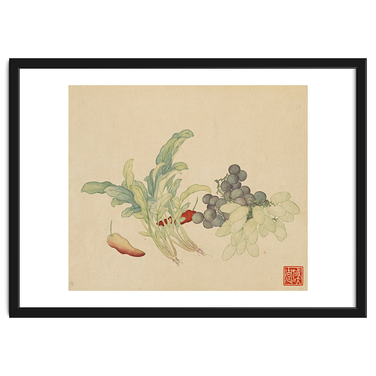 Wang Chengyu ~ Flowers And Vegetables, Vegetables, Fruits, Peppers, Millet Hot, Grapes, Spinach