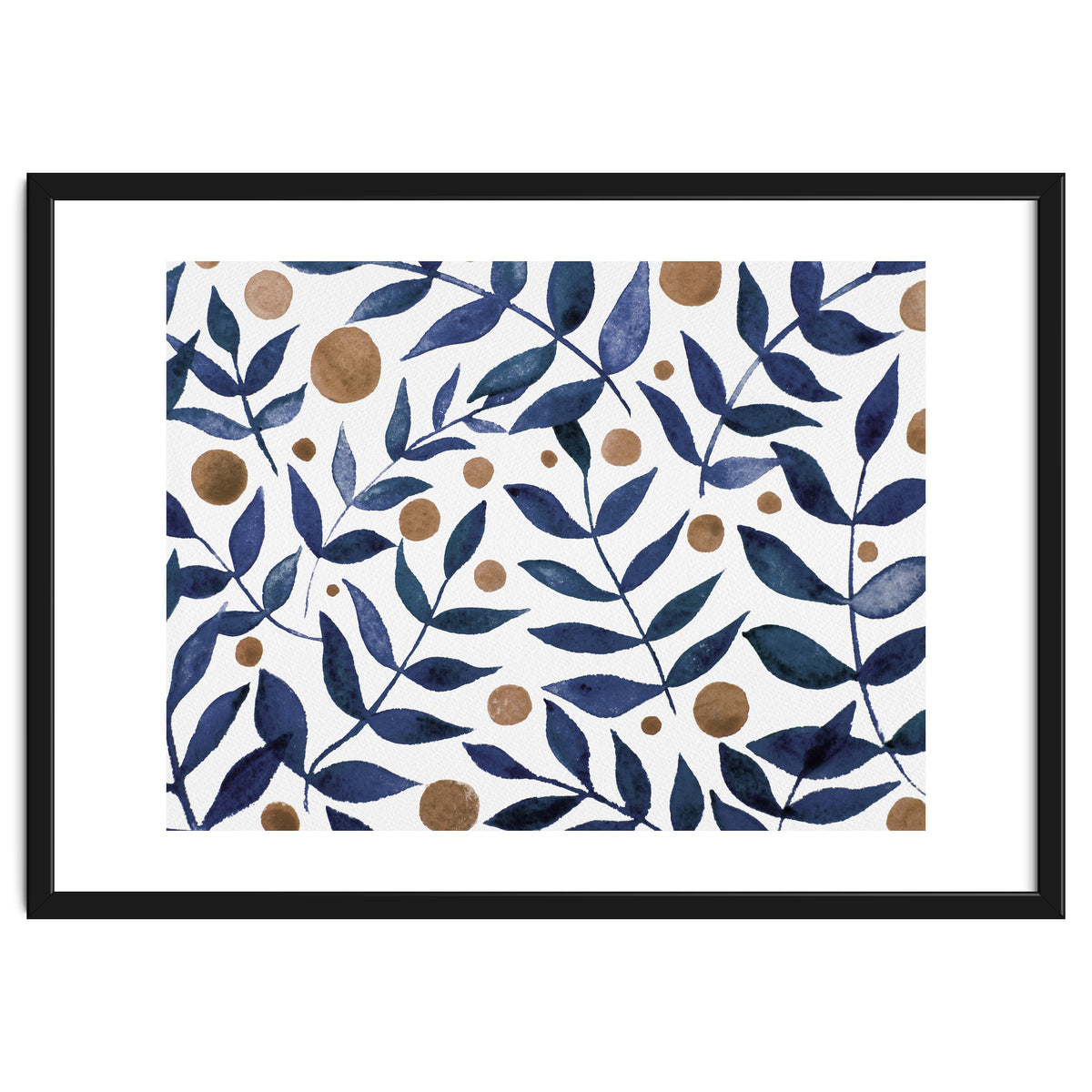 Watercolor Indigo Branches