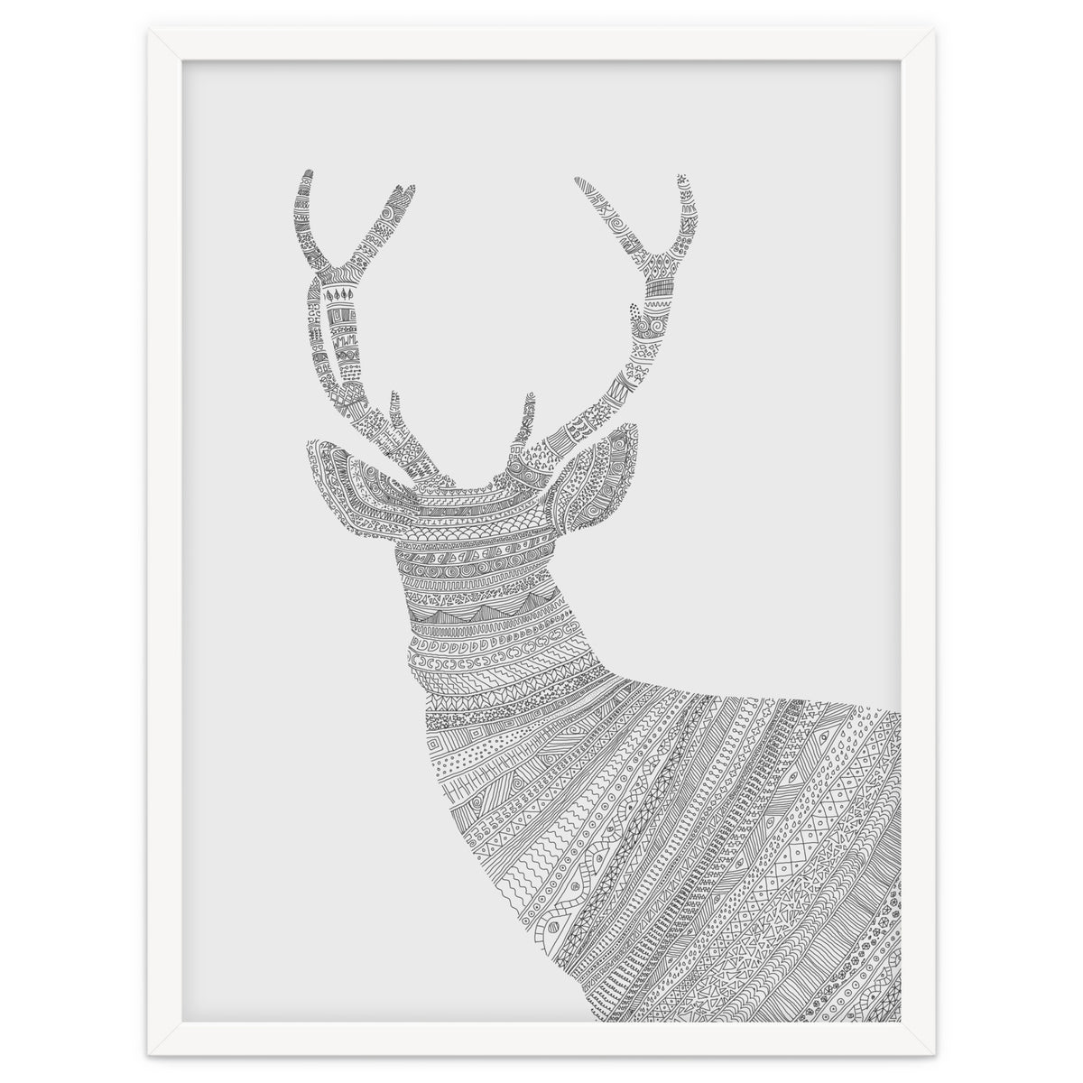 Stag Grey Poster